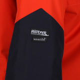 Hilltrek Talorc Organic Hybrid Jacket in Blaze/Orange colour showing detail of the contrast double ventile panel on the sleeve.