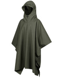 Hilltrek Organic Cotton Poncho in Olive Side View