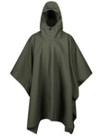 Hilltrek Organic Cotton Poncho in Olive Front View