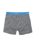 Howies Men's Penn Merino Boxer Shorts in Grey Marl colour showing back view.