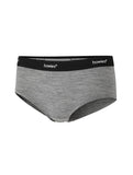 Howies Women's Boxhers Merino Undies Boxer Briefs in grey marl with black branded waist band.