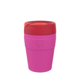 KeepCup Helix Thermal Medium 12oz/340ml Double Walled Reusable Cup with fully sealed twist lid in the colour Afterglow pink