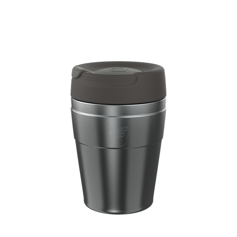 KeepCup Helix Thermal Medium 12oz/340ml Double Walled Reusable Cup with fully sealed twist lid in the colour Nitro Gloss