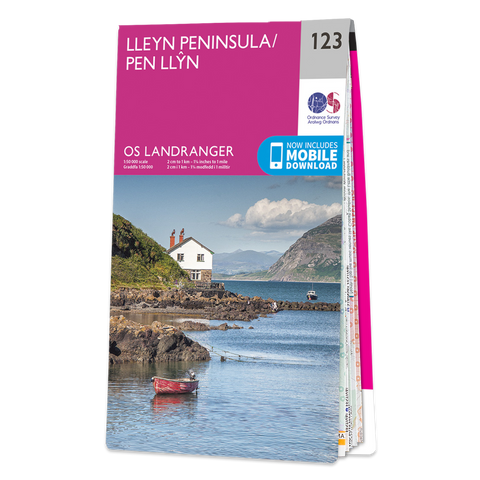 An image of the front of the OS Landranger 123 map of Lleyn Peninsula