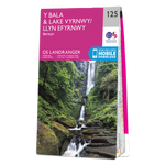 An image showing the front cover of the OS Landranger 125 map of Bala, Lake Vymwy, & Berwyn