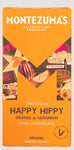 Montezumas Happy Hippy - Dark Chocolate with Orange & Geranium showing packaging