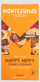 Montezumas Happy Hippy - Dark Chocolate with Orange & Geranium showing packaging