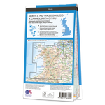 An image showing the back cover of the OS Tour North & Mid Wales map