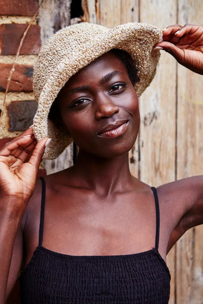Brown summer hat discount