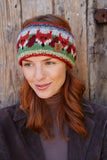 Pachamama Skulk Of Foxes Headband being worn by an aubern haired model.