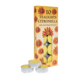 Prices Citronella Tealight Candles - 10 Pack showing package with 3 additional tealights