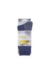 Silverpoint Alpaca Merino Hiker Socks in the colour Navy Blue showing packaging