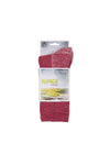 Silverpoint Alpaca Merino Hiker Socks in the colour Raspberry showing packaging