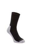 Silverpoint Comfort Hiker Socks in Black colourway which has a grey heel, toe and sole.
