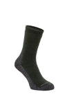 Silverpoint Comfort Hiker Socks in Olive colourway which has a charcoal heel, toe and sole.
