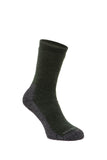 Silverpoint Comfort Hiker Socks in Olive colourway which has a charcoal heel, toe and sole.