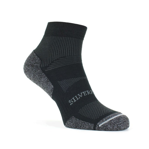 Silverpoint Pace Performance Low ankle running sport sock in the colour black