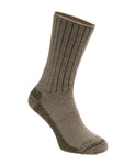 Silverpoint Soft Top Hiking Travel and Diabetic Socks in Beige/Green