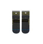 Stance Conflicted Quarter run socks in green showing the bottom side of the sock