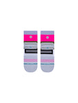 Stance Women's Cyclo Quarter height socks in heather grey shown flat from the underside.