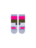 Stance Women's Cyclo Quarter height socks in heather grey shown flat from the topside.