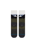 Stance Divide Crew Socks in the colour Blue shown flat from the underside.
