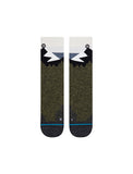 Stance Divide Crew Socks in the colour Blue shown flat from the topside.
