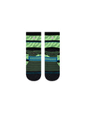 Stance Embrun Quarter Sock in neon green,shown flat from the underside.