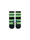 Stance Embrun Quarter Sock in neon green,shown flat from the topside