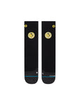 Stance Exploration Crew Socks in the colour Black shown flat from the topside.