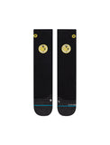 Stance Exploration Crew Socks in the colour Black shown flat from the topside.