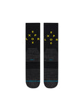 Stance Exploration Crew Socks in the colour Black shown flat from the underside.
