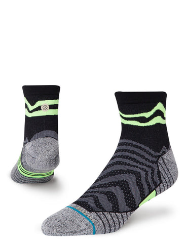 Stance Serrano Quarter Run Socks in the colour Black with snazzy stripes