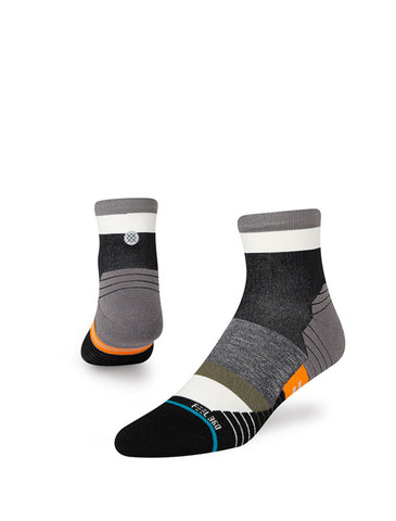Stance Stake Quarter Run Socks in the colour Black
