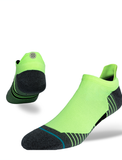 Stance Ultra Tab Socks in the colour Neon Green shown on a foot shape.