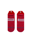 Stance Versa Tab Sock in the colour red showing the bottom side of the socks