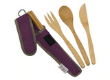 To-Go Ware Bamboo Utensil Set in Mulberry