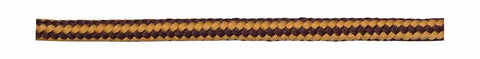 A closeup of a Tobby Laces Outdoor Round 160cm lace in brown and gold