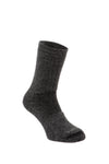 Vicuna Alpaca Highland Socks in Anthracite colour showing the full sock shape