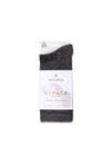 Vicuna Alpaca Highland Socks in Anthracite colour in size Medium showing the packaging