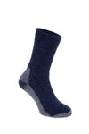 Vicuna Alpaca Fully Cushioned Socks in the colour blue showing the sock on a foot.