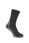 Vicuna Alpaca Fully Cushioned Socks in the colour grey showing the sock on a foot.