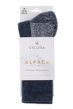 Vicuna Alpaca Fully Cushioned Socks in the colour blue showing the packaging.