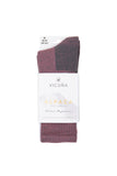 Vicuna Alpaca Fully Cushioned Socks in the colour wine showing the packaging.