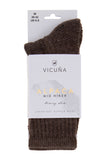 Vicuna Alpaca Midweight Socks in the colour Brown showing the packaging.