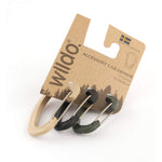 Wildo Accessory Karabiner 3 Piece Set in the colour Army. Includes 1 Large carabiner in Beige, 2 Medium Carabiners in Black, and green.