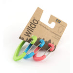 Wildo Accessory Karabiner 3 Piece Set in the colour Fusion. Includes 1 Large carabiner in Lime Green, 2 Medium Carabiners in blue, and coral.