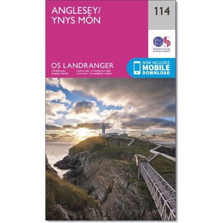 An image of the front cover of the OS Landranger 144 map of Anglesey